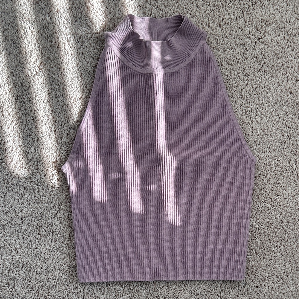 Aritzia Babaton Sculpt Knit Mockneck Halter Top XS